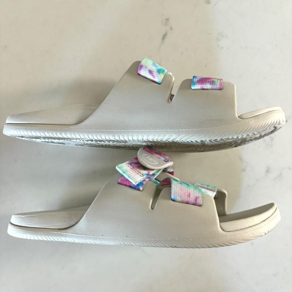 CHACOS Chillos Slides Tie Dye Adjustable Strap Sandals Casual Rubber Shoes SZ 9 - Picture 7 of 8